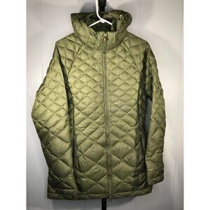 The North Face Transit Diamond 550 Fill Green Down Puffer Hood Coat Jacket Sz LG